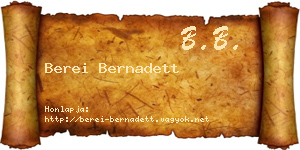 Berei Bernadett névjegykártya